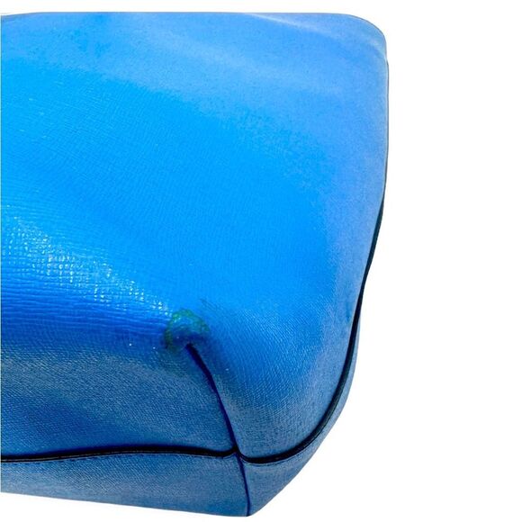 Auth Fendi Blue Leather Monster Bug Eyes Medium Shopper Tote - Picture 10 of 16